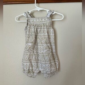 Carter's Cream and Gold Geometric Romper